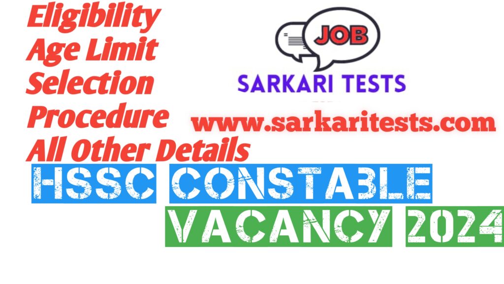 HSSC Constable Vacancy 2024