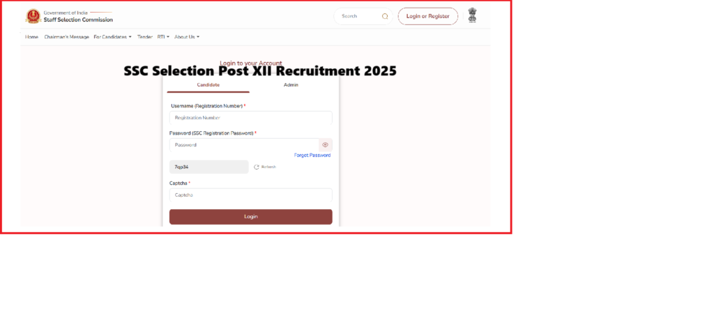 SSC Selection Post XII Recruitment 2025